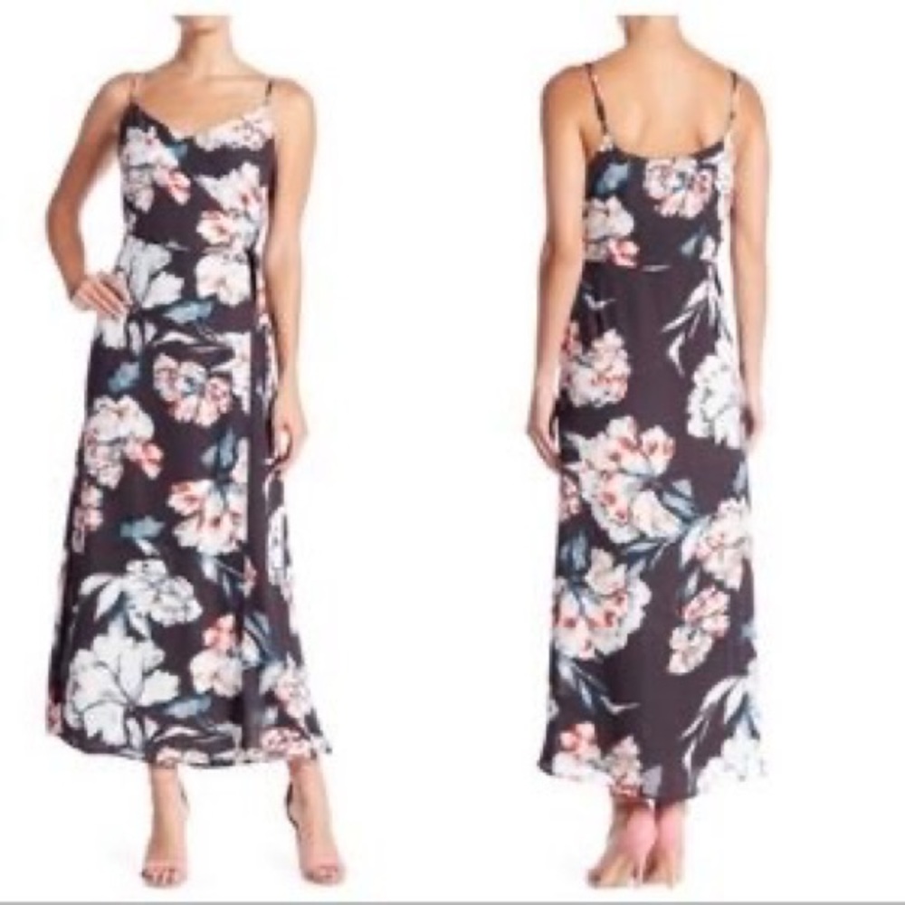 Philosophy size 6 maxi wrap dress, floral navy print